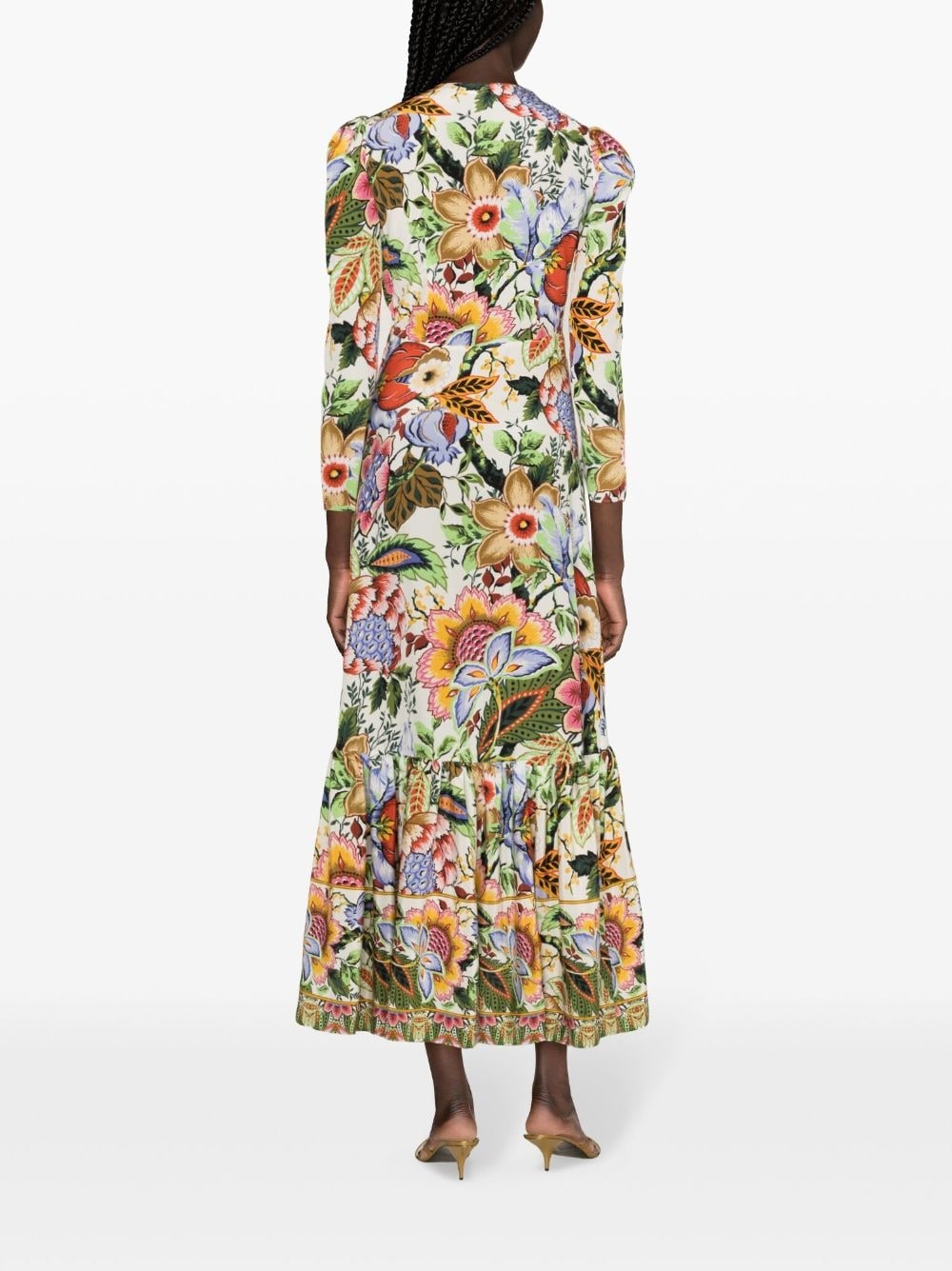 botanical-print silk maxi dress - 4