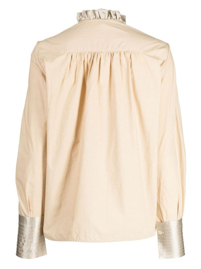 RENLI SU Mae ruffle-collar cotton shirt outlook