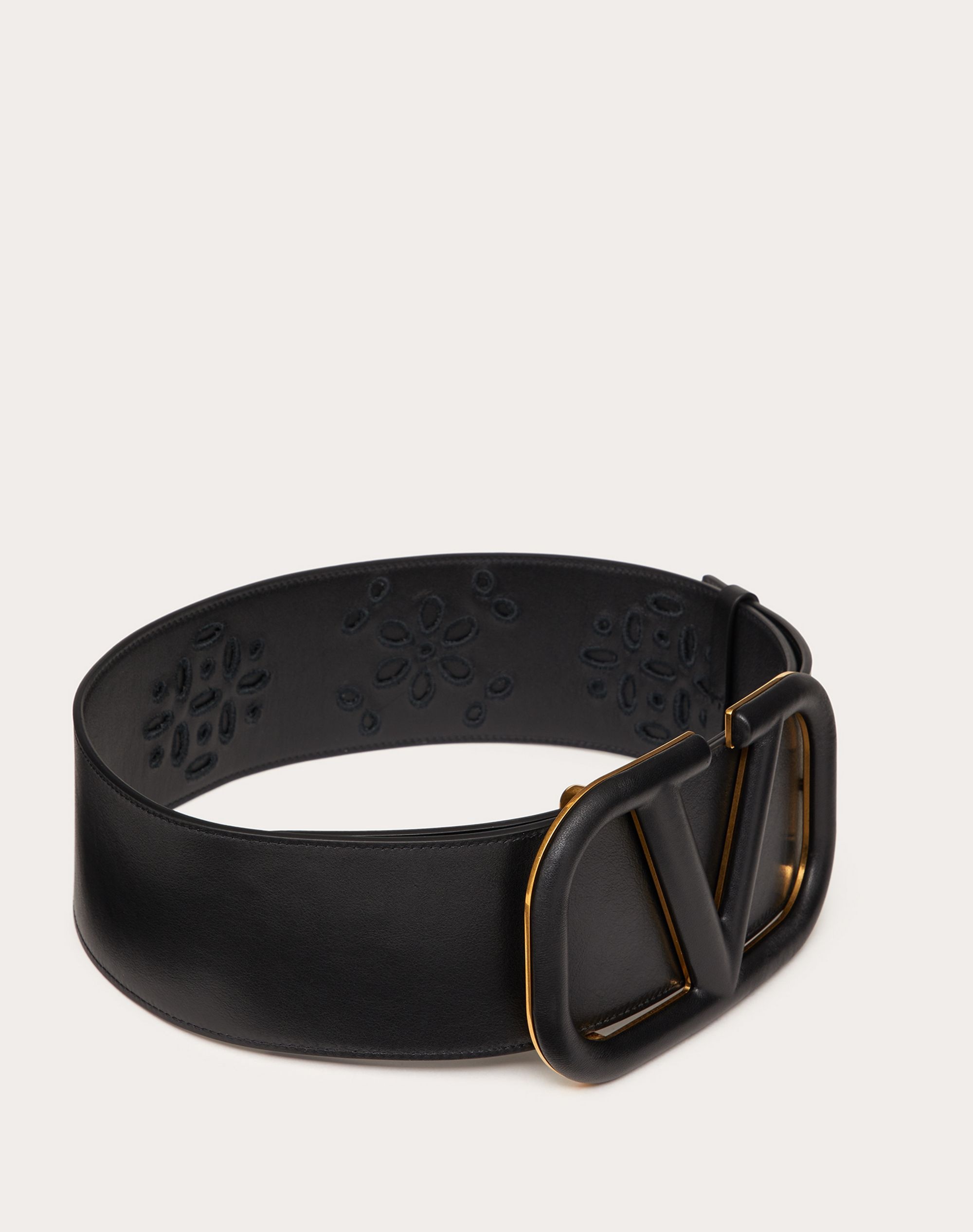 VLOGO SIGNATURE BELT IN CALFSKIN WITH SAN GALLO EMBROIDERY 70 MM - 4