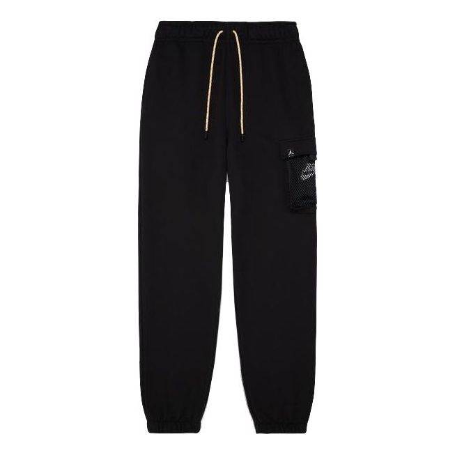 Air Jordan Jumpman Solid Color Mesh Big Pocket Breathable Lacing Sports Pants Black DM1401-010 - 1