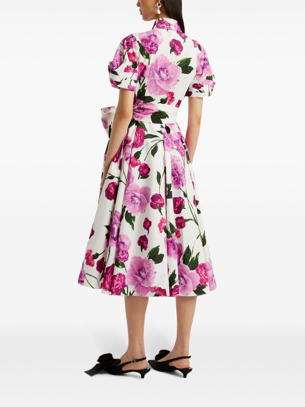 floral-print cotton midi dress - 4