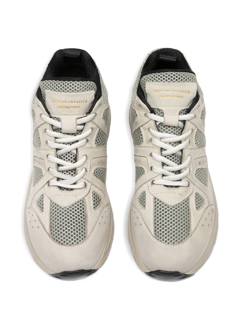 leather mesh sneakers - 4