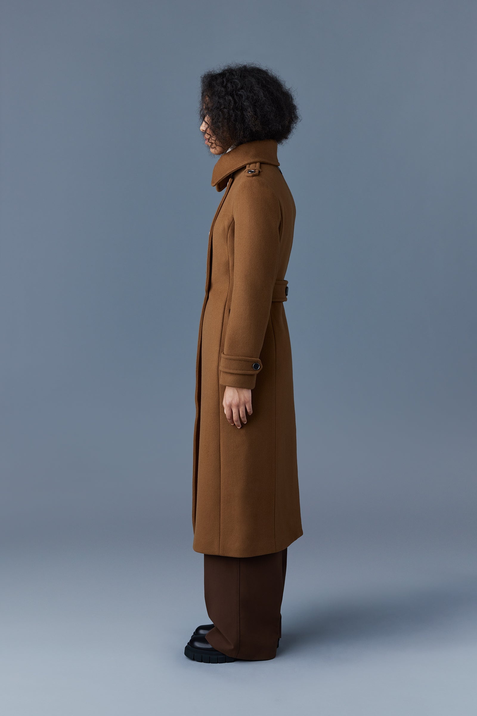 ELODIE double face wool tailored coat - 3