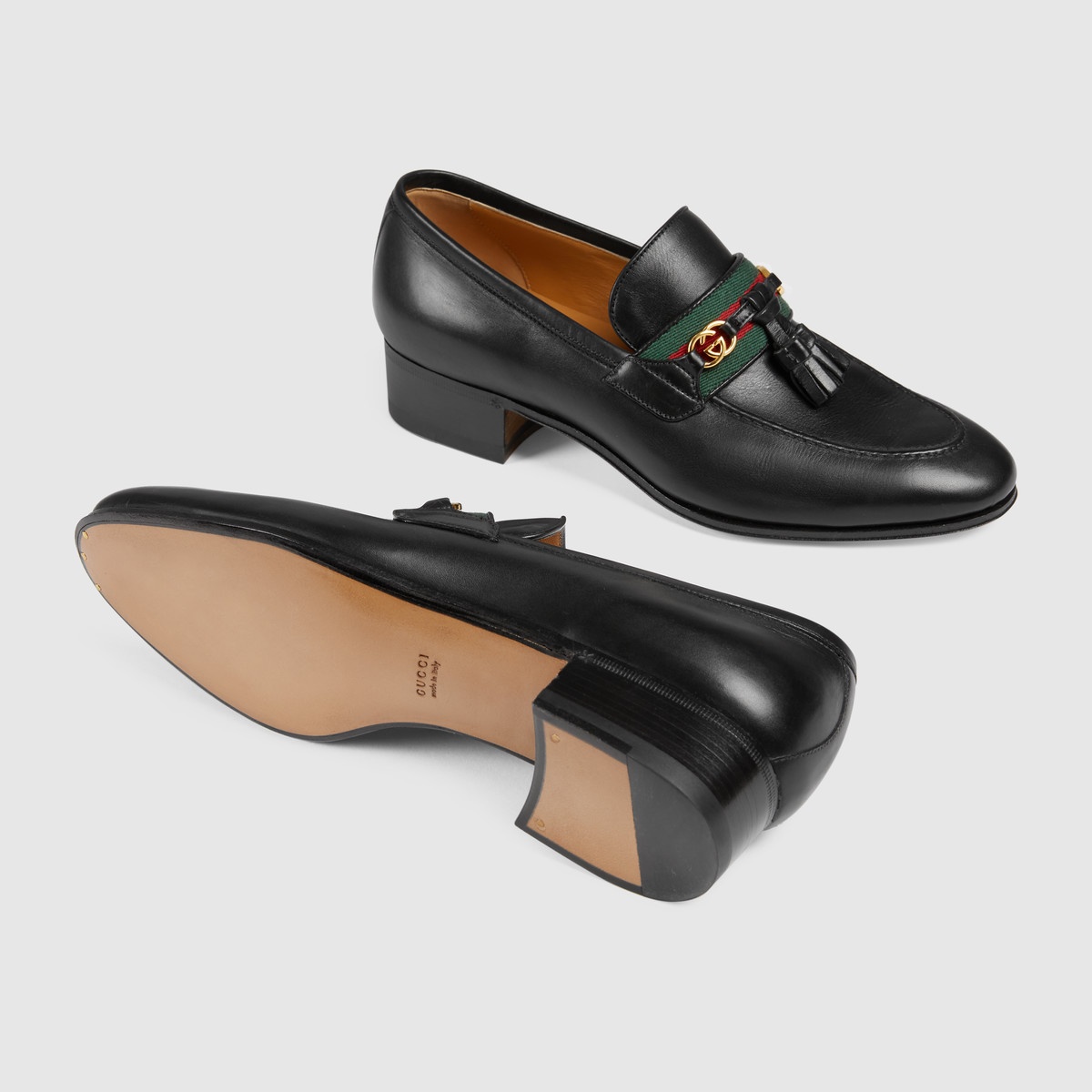 Loafer with Web and Interlocking G - 5