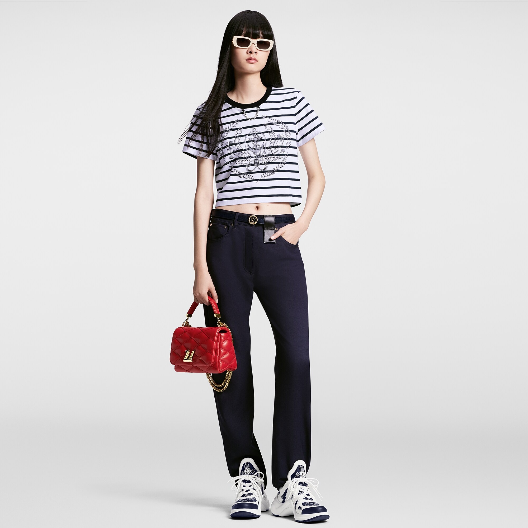 Striped Anchor Crop Top - 4
