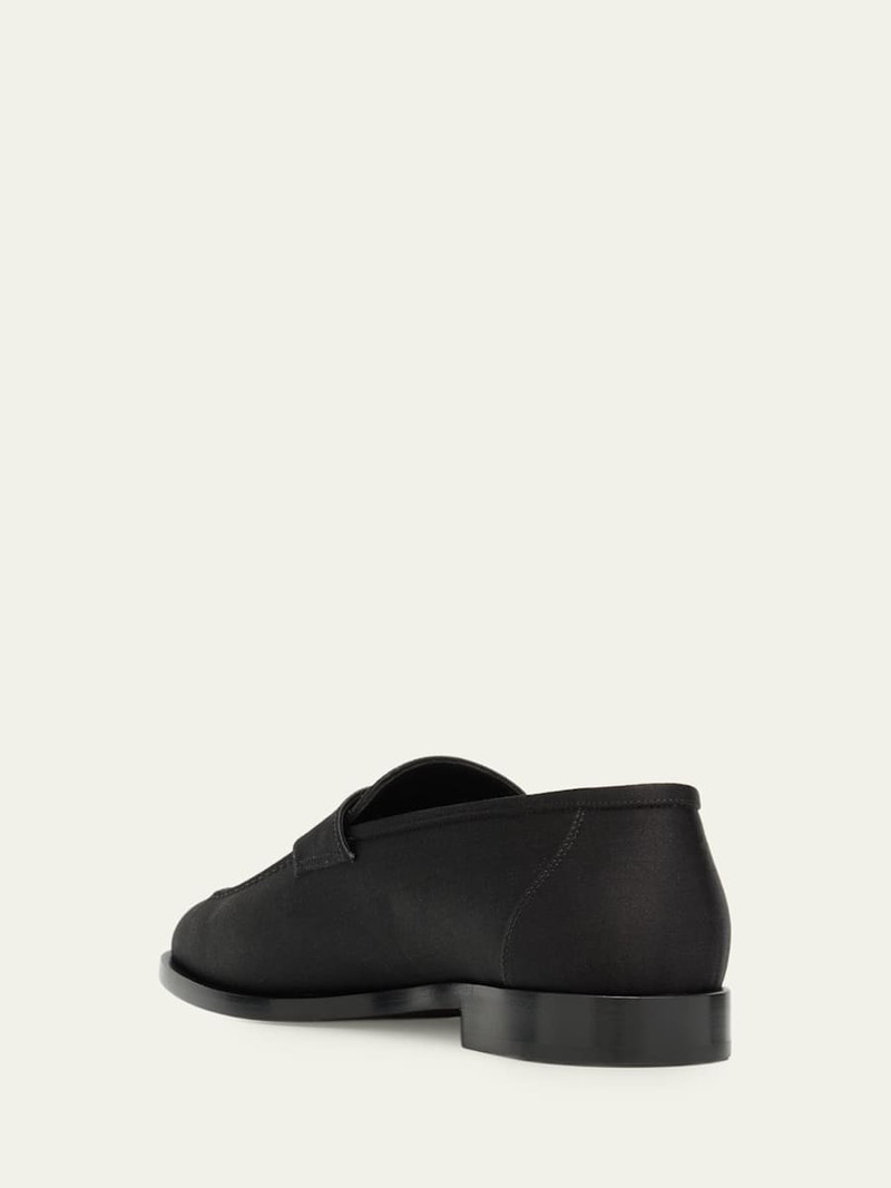 Loro Piana Sergio Satin Penny Loafers outlook