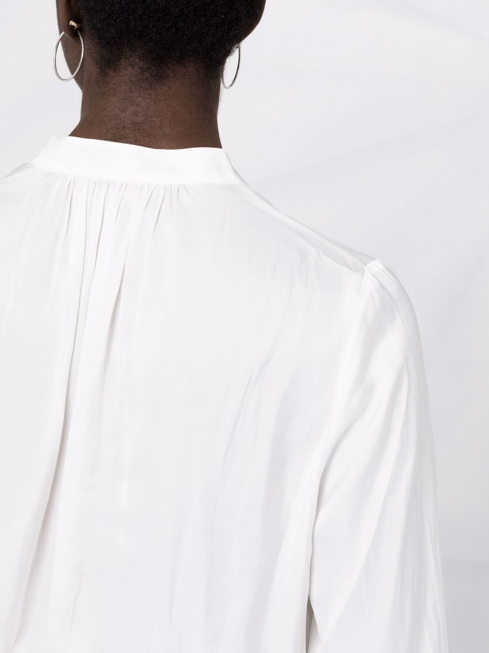 V-neck satin-finish blouse - 3