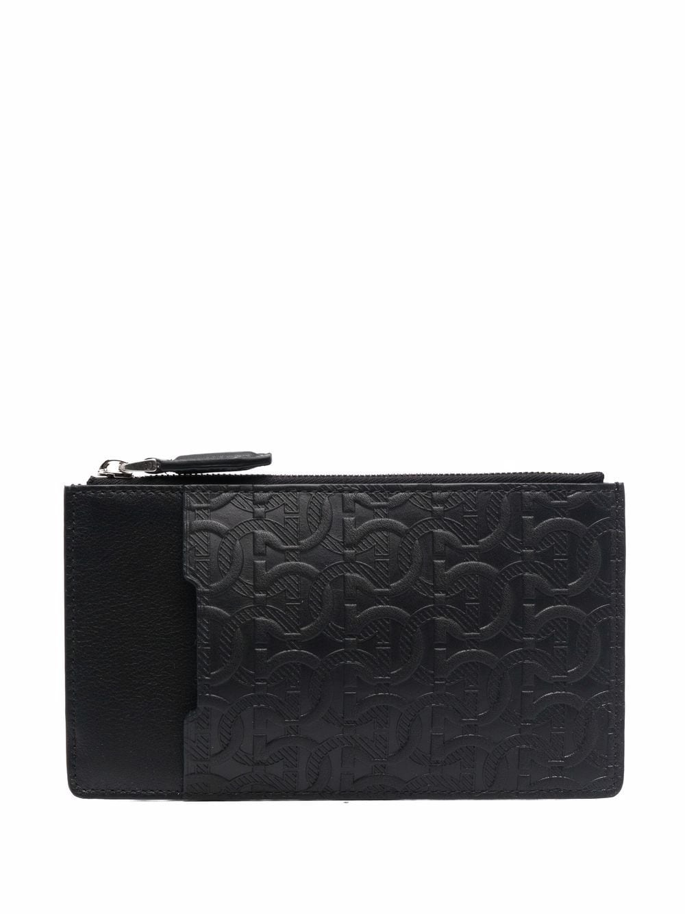 embossed-monogram leather wallet - 1