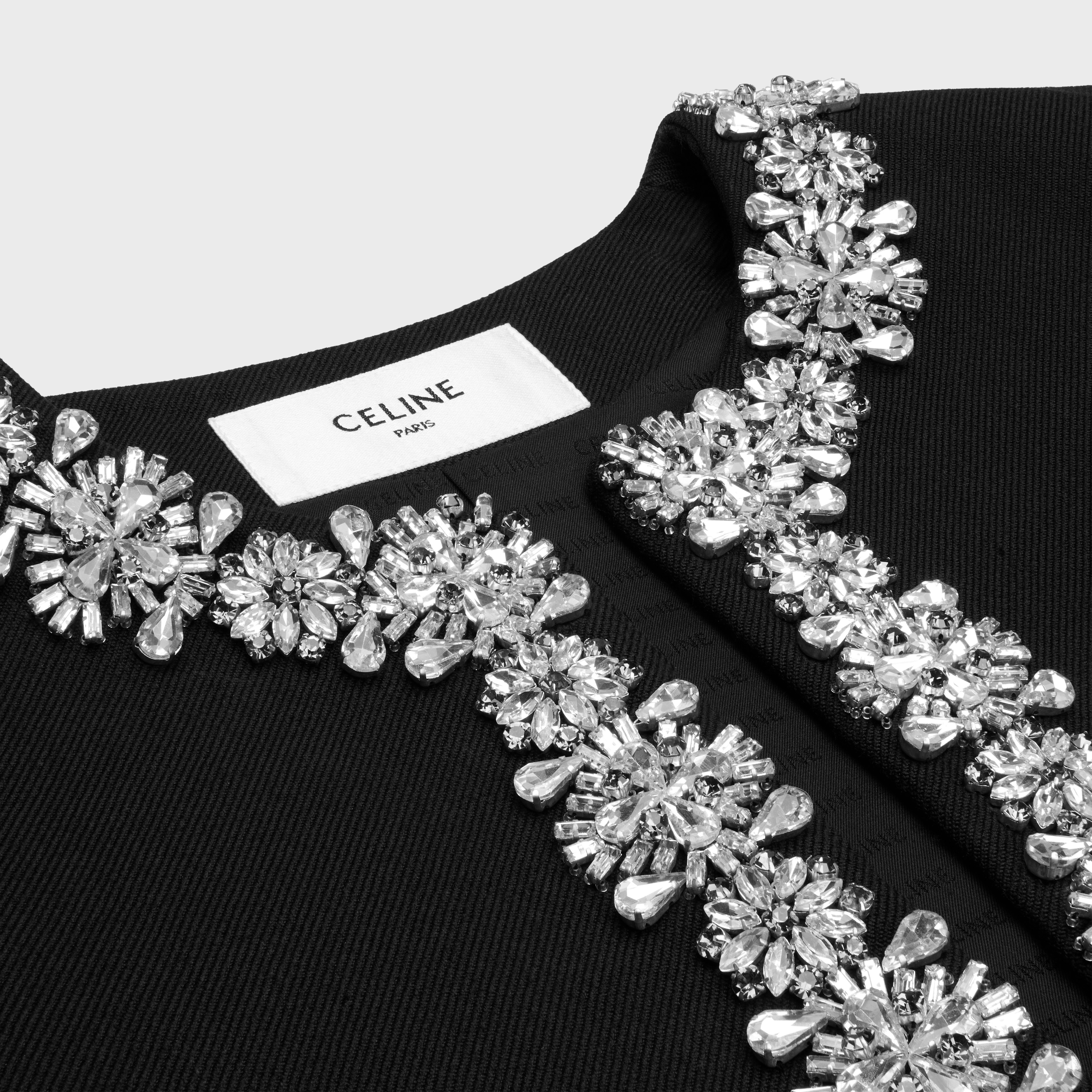 embroidered chelsea jacket in diagonal wool - 3