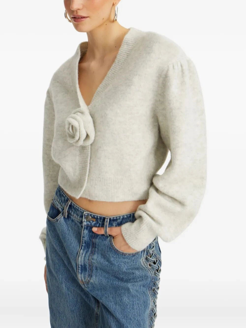 Rotate Women Knit Puff Sleeve Cardigan - 3