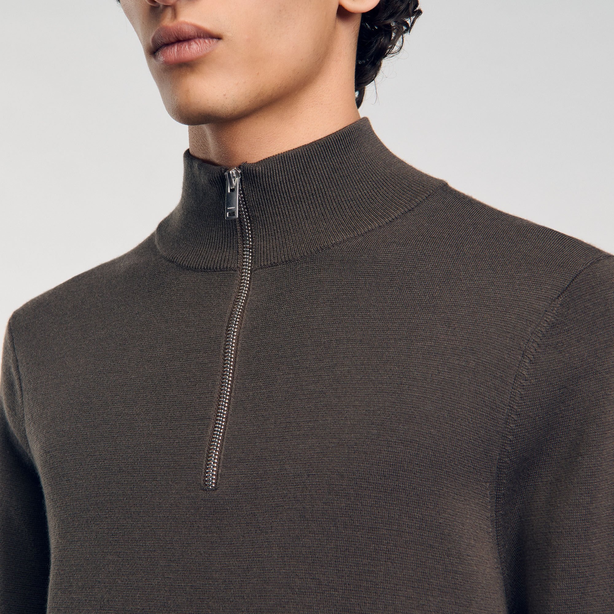 WOOL SWEATER WITH ZIPPED COLLAR - 4