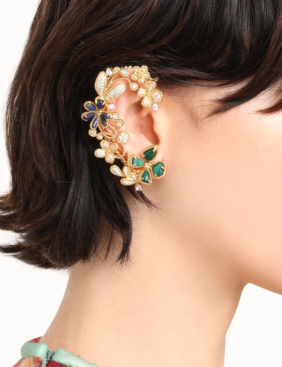 TWISTED WIRE FLOWER EAR CUFF - 2
