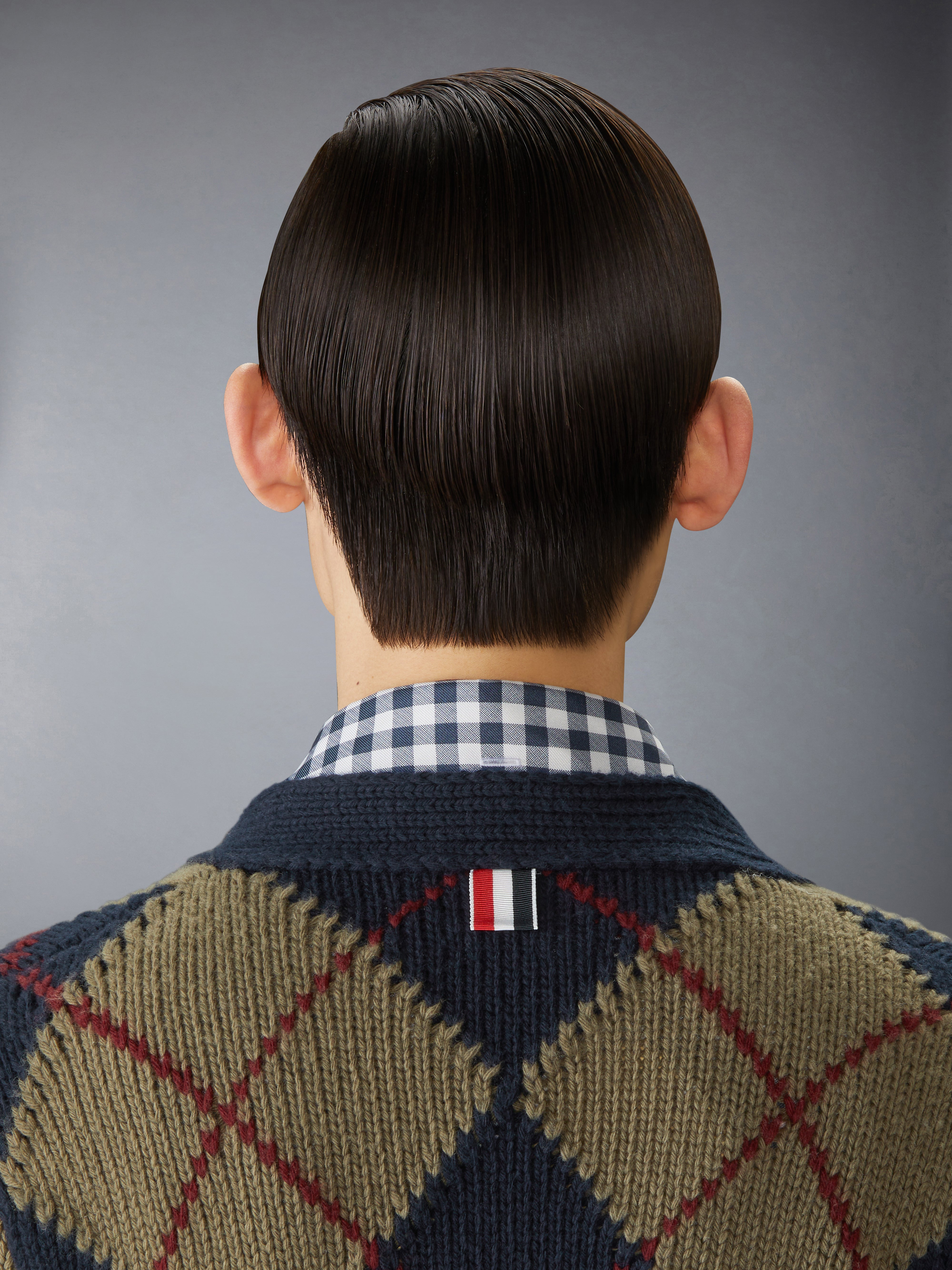 MERINO WOOL ARGYLE INTARSIA V NECK CARDIGAN - 6
