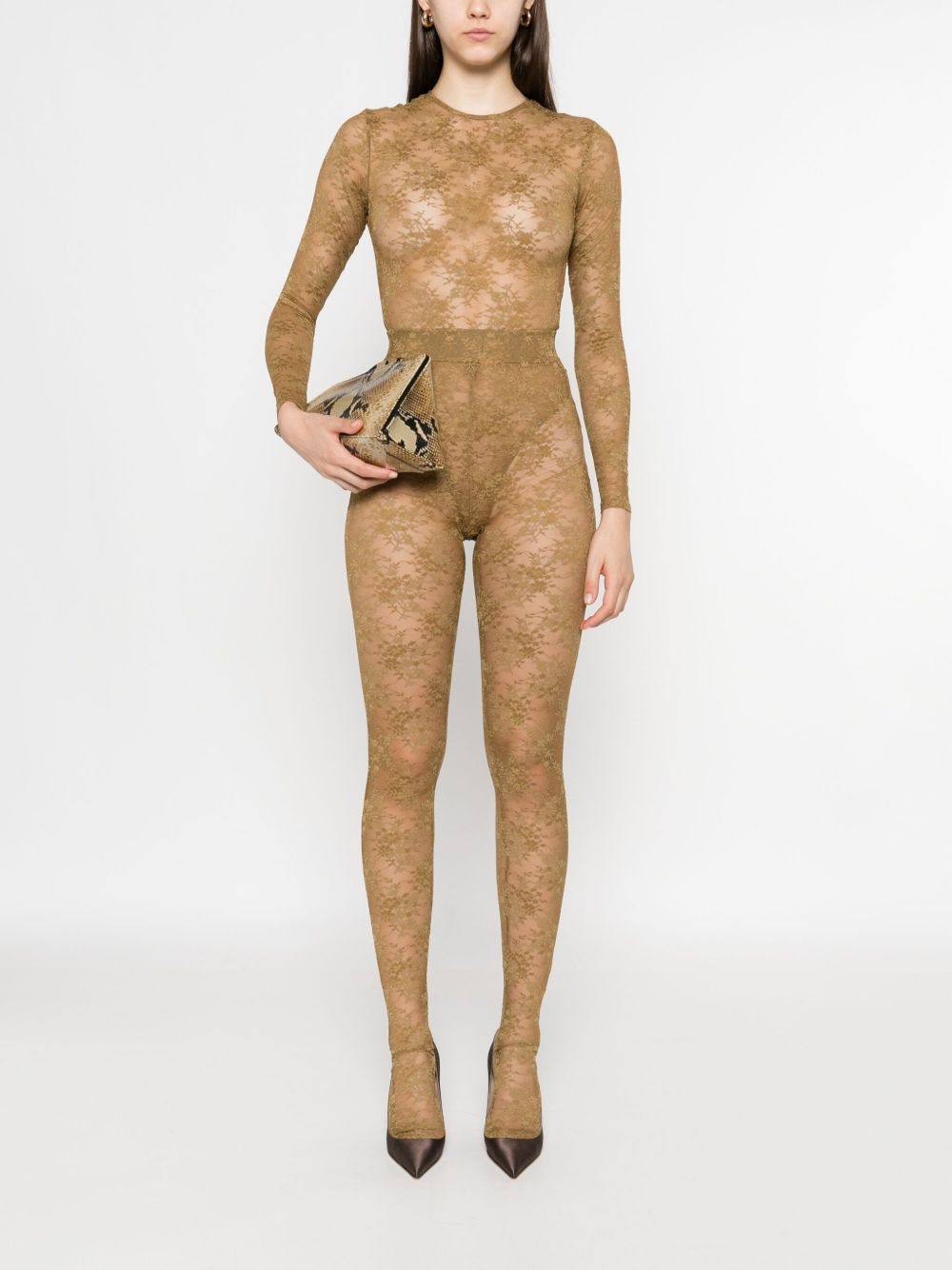 lace long-sleeve bodysuit - 2