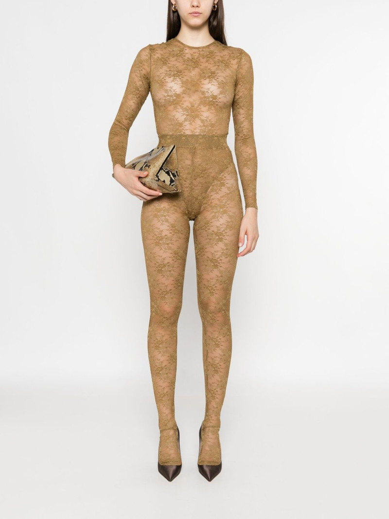 ALEX PERRY lace long-sleeve bodysuit outlook