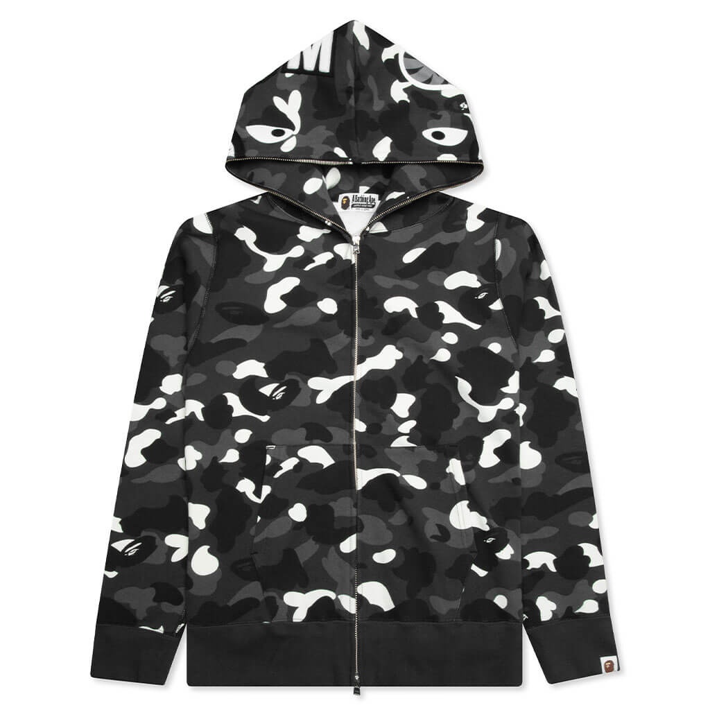 CITY CAMO SHARK FULL ZIP HOODIE - BLACK - 1