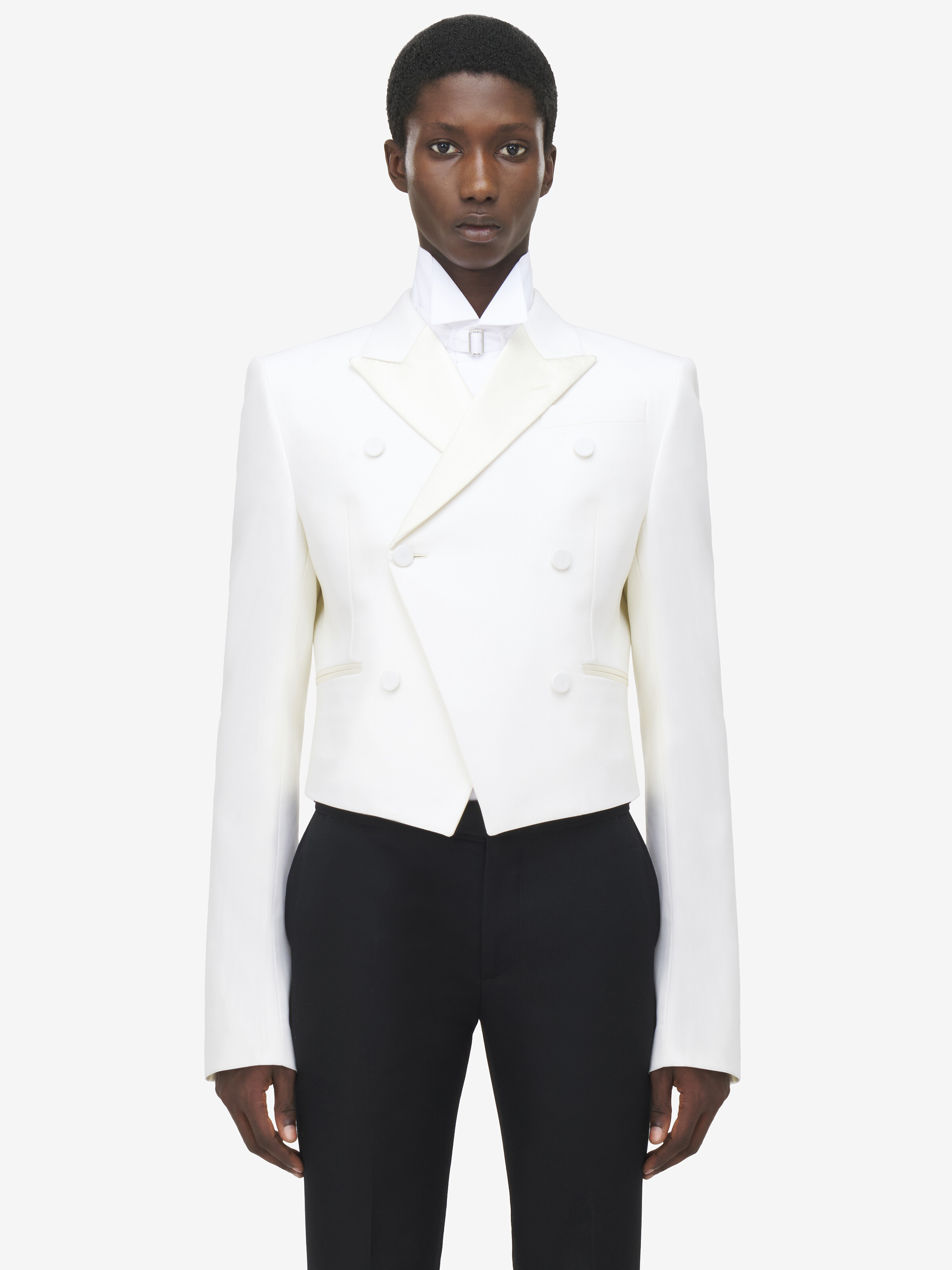 Double-Breasted Shrunken Jacket - 4