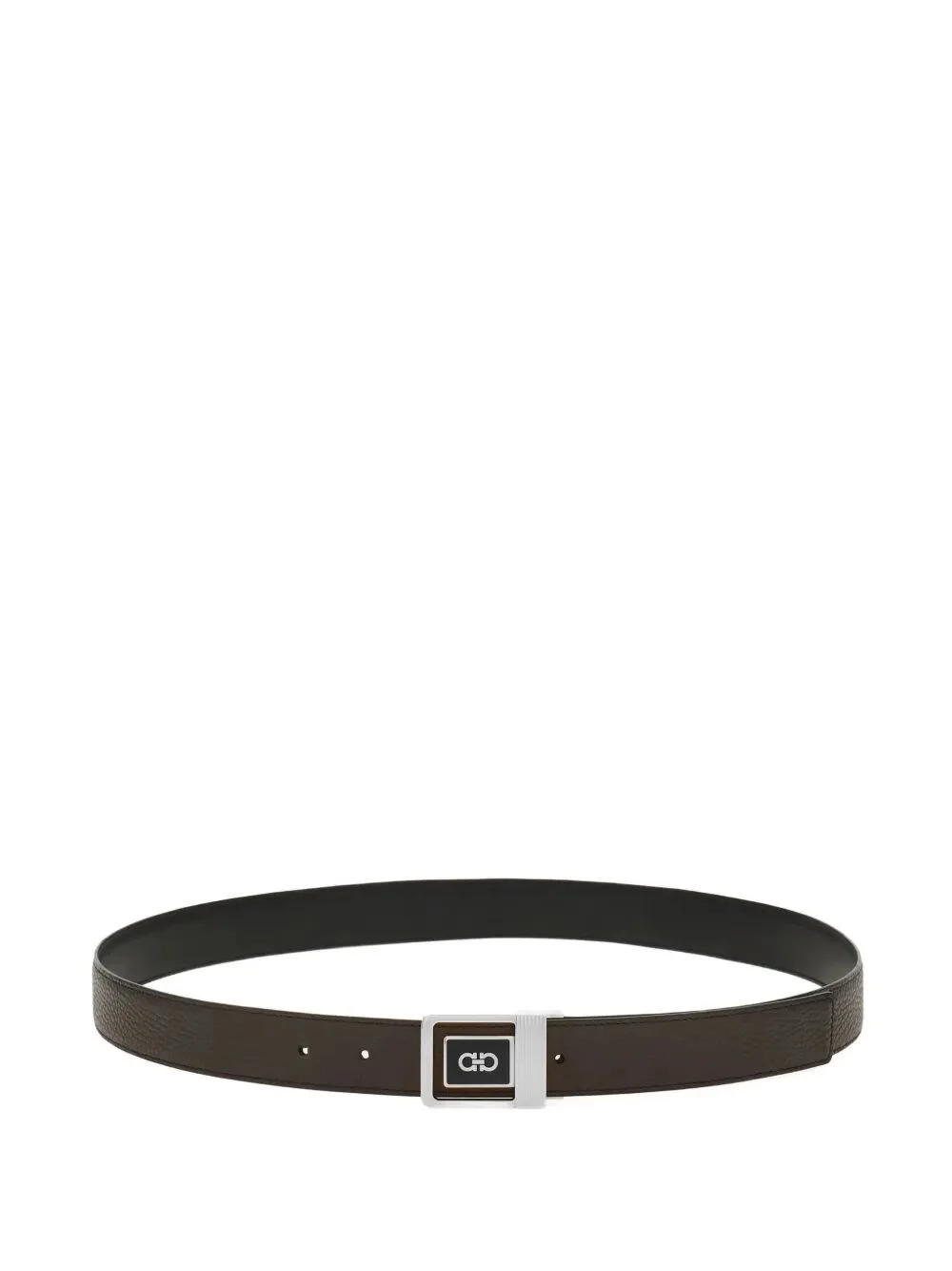 DOUBLE SQUARE REVERSIBLE LEATHER BELT - 1