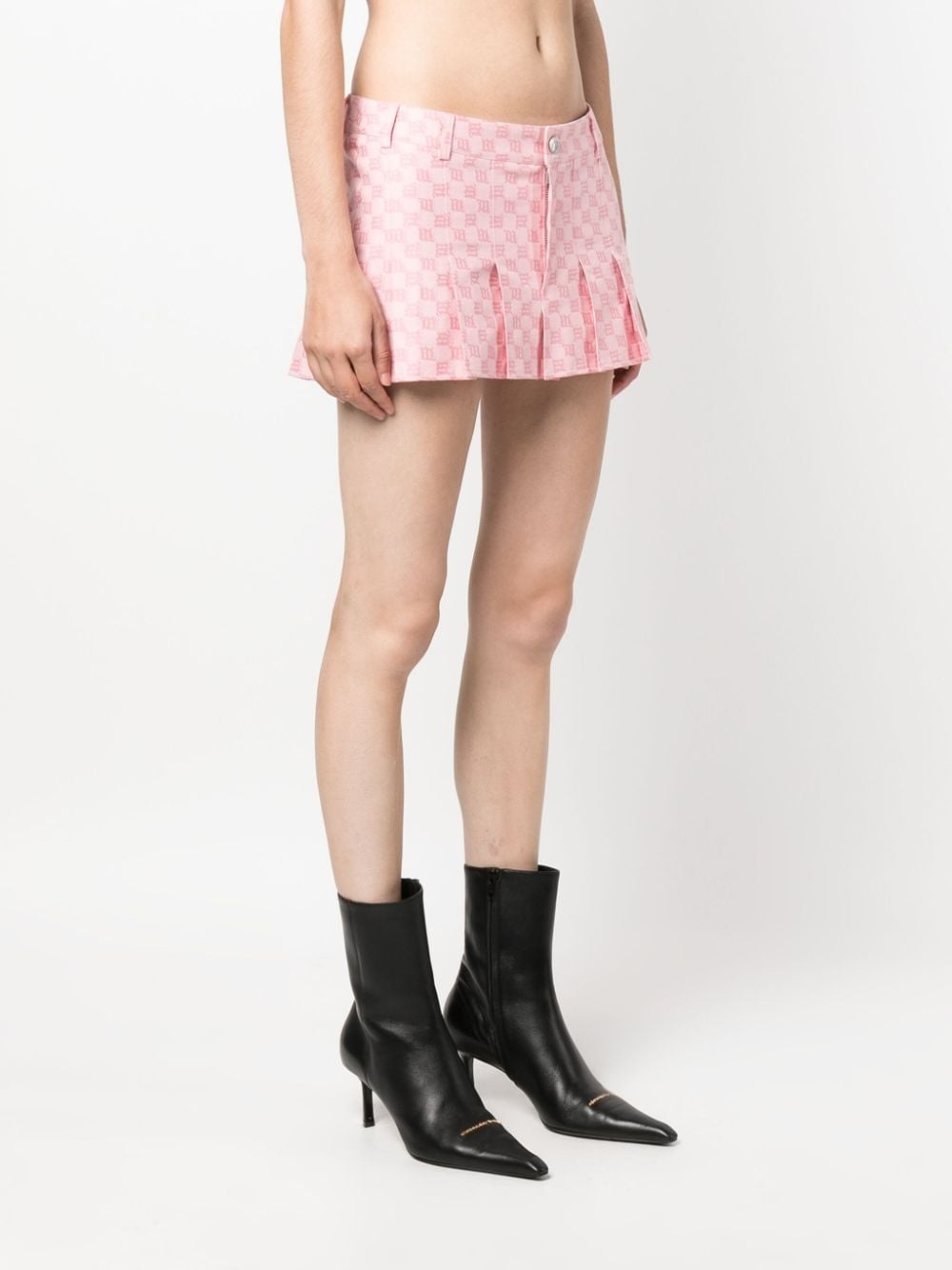 monogram low-rise pleated miniskirt - 3