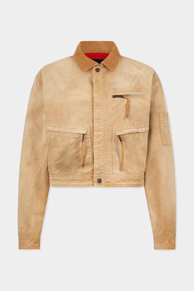 GARMENT DYED UTILITY DISTRESSED BOMBER 1