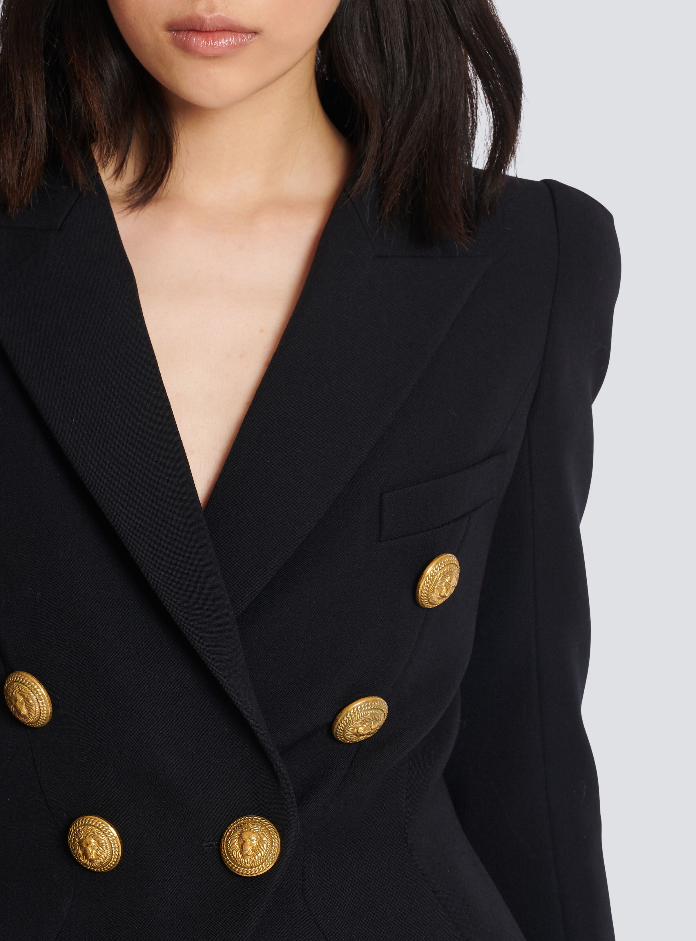 8-button cinched-waist jacket - 8