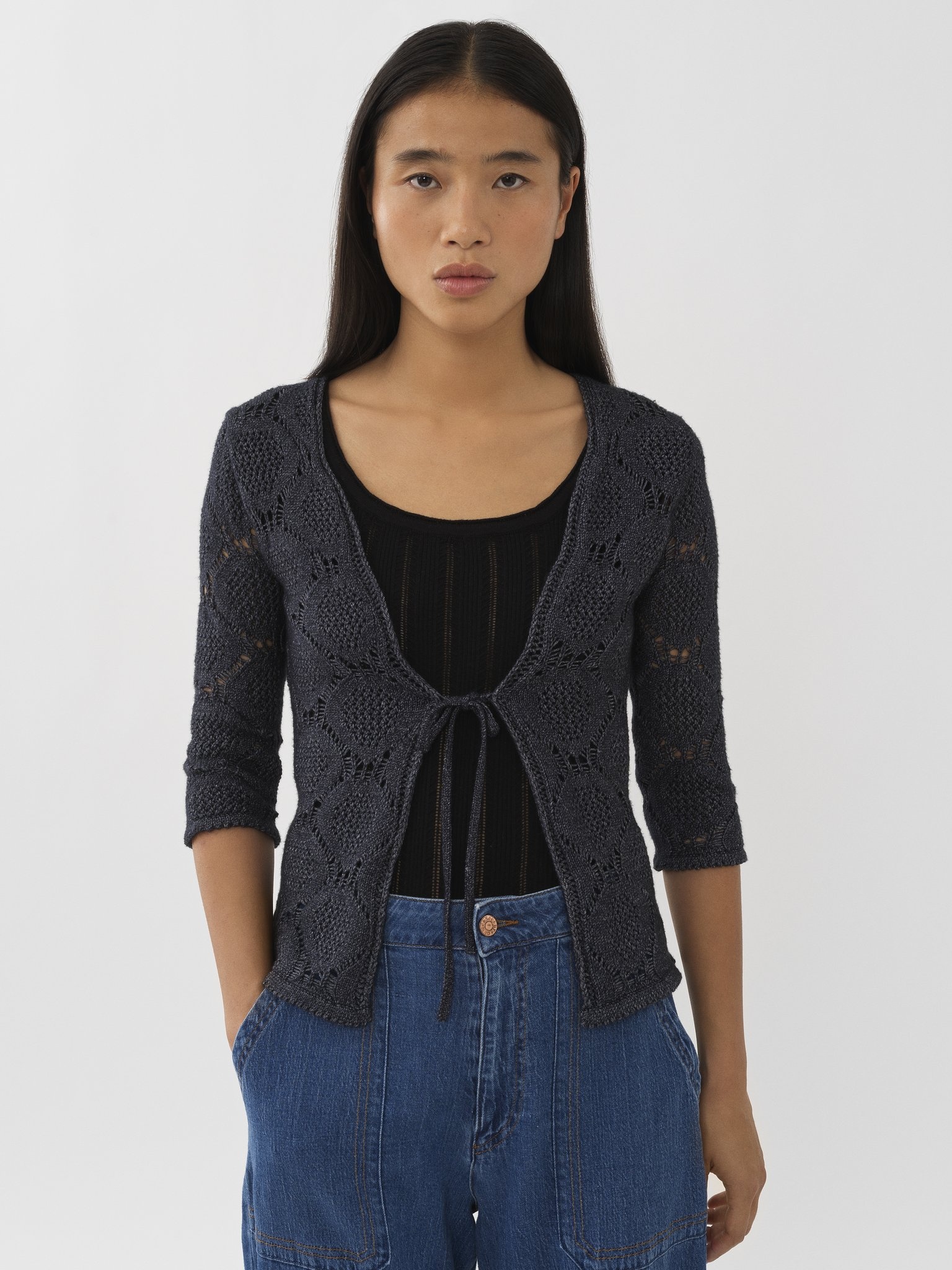 OPEN STITCH CARDIGAN - 2