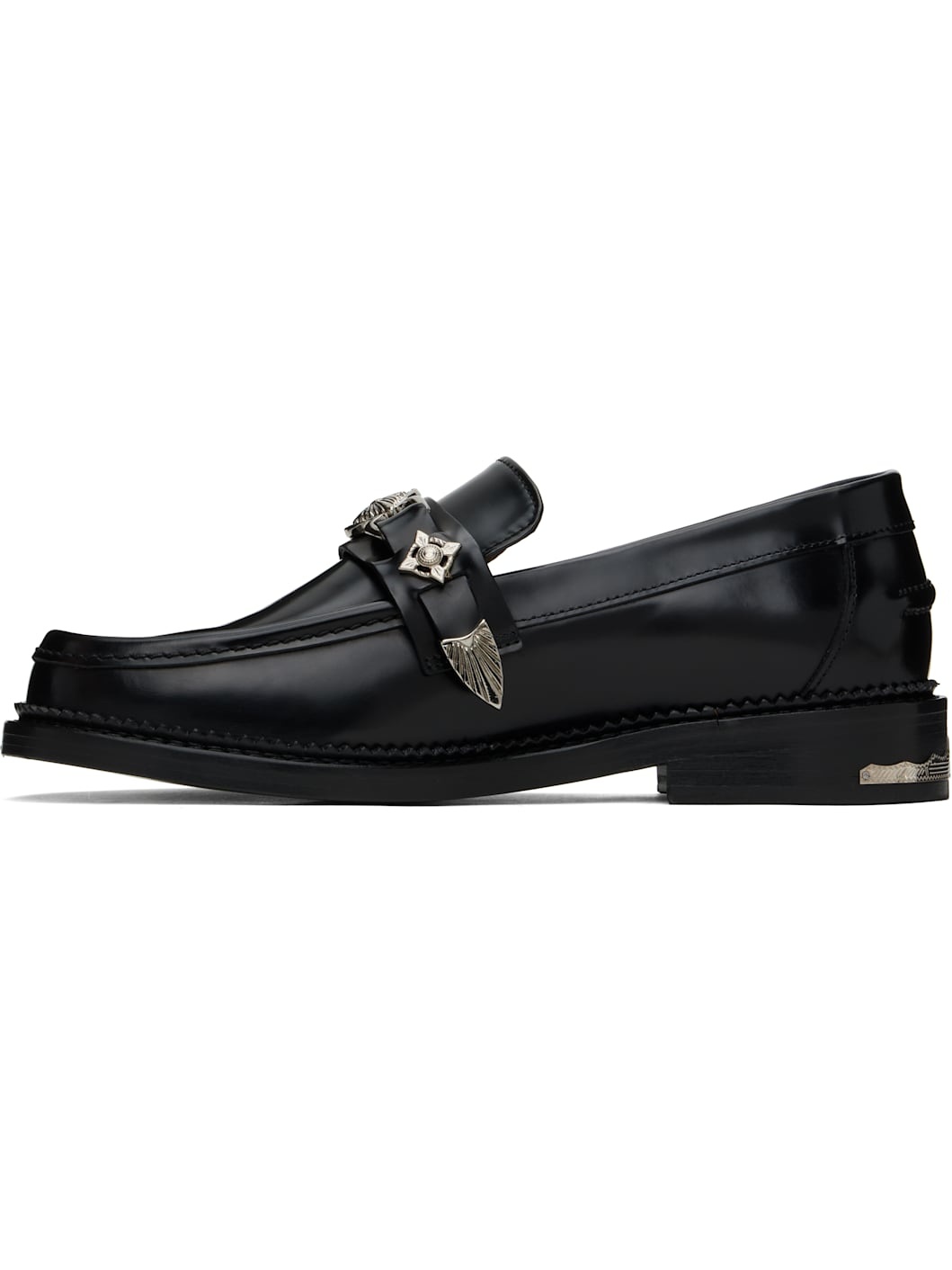 Black Metal Loafers - 3