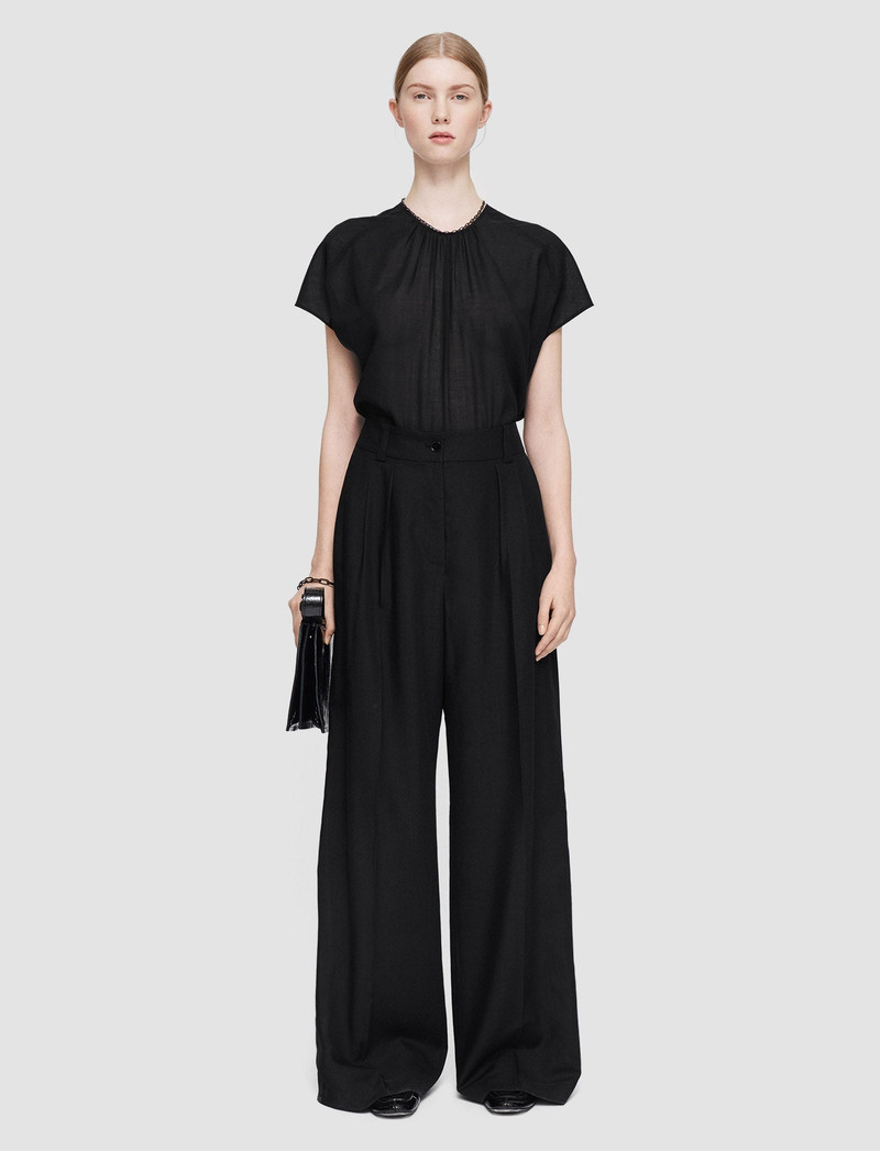 JOSEPH Winter Voile Forest Trousers outlook