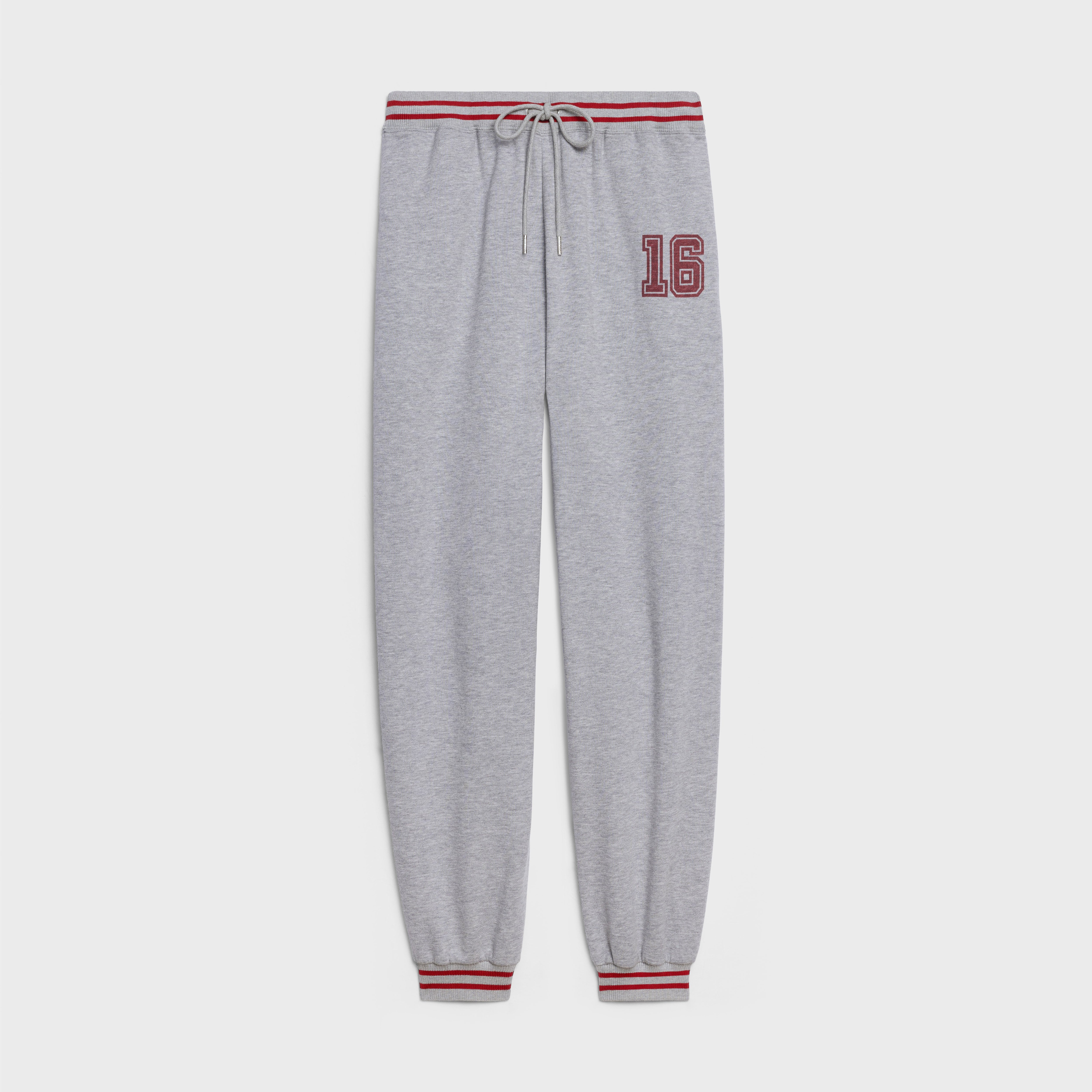 COTTON/CASHMERE JOGGERS WITH NO. 16 EMBROIDERY - 1