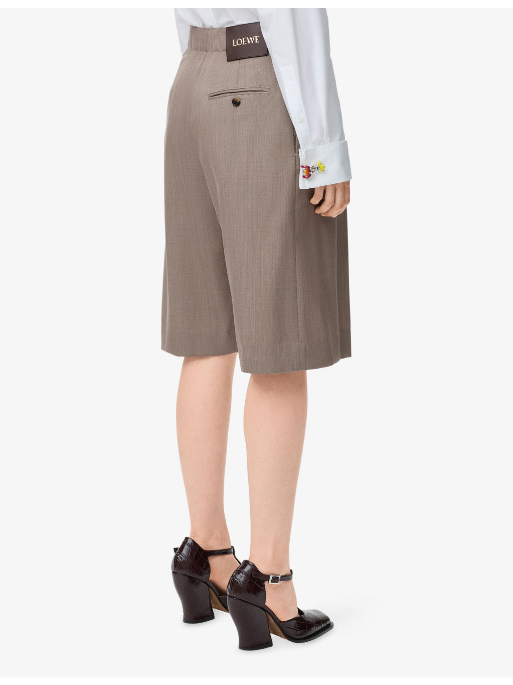 Belted Drape Wool Shorts - 4