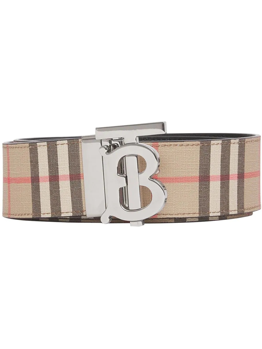 reversible monogram-plaque checked belt - 1