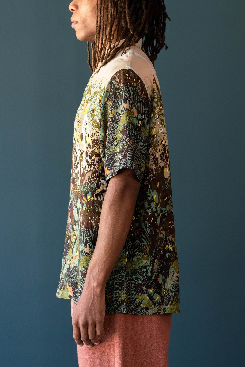 Rayon NABAJO LAND Aloha Shirt - Light Pink 3