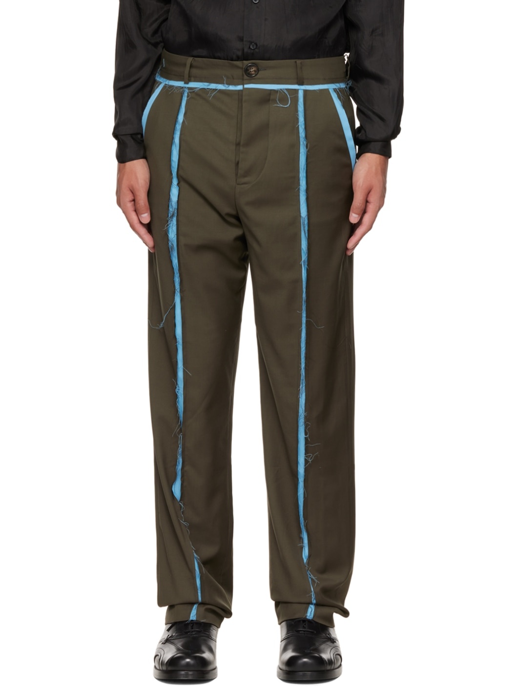 Khaki Peek-A-Boo Trousers - 1