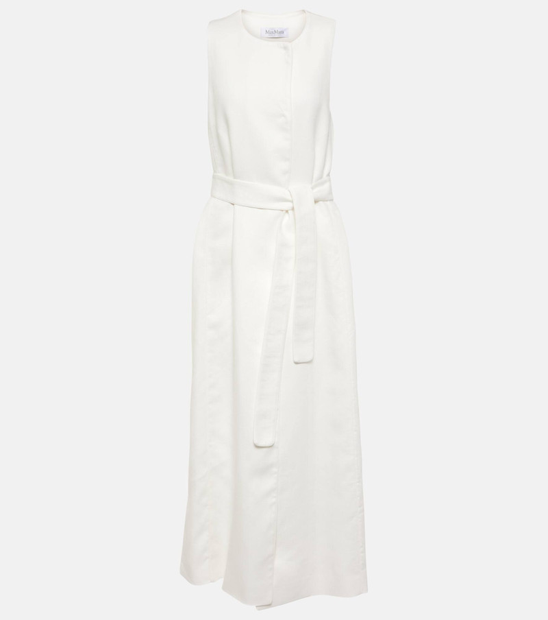 Aureo linen twill midi wrap dress - 1