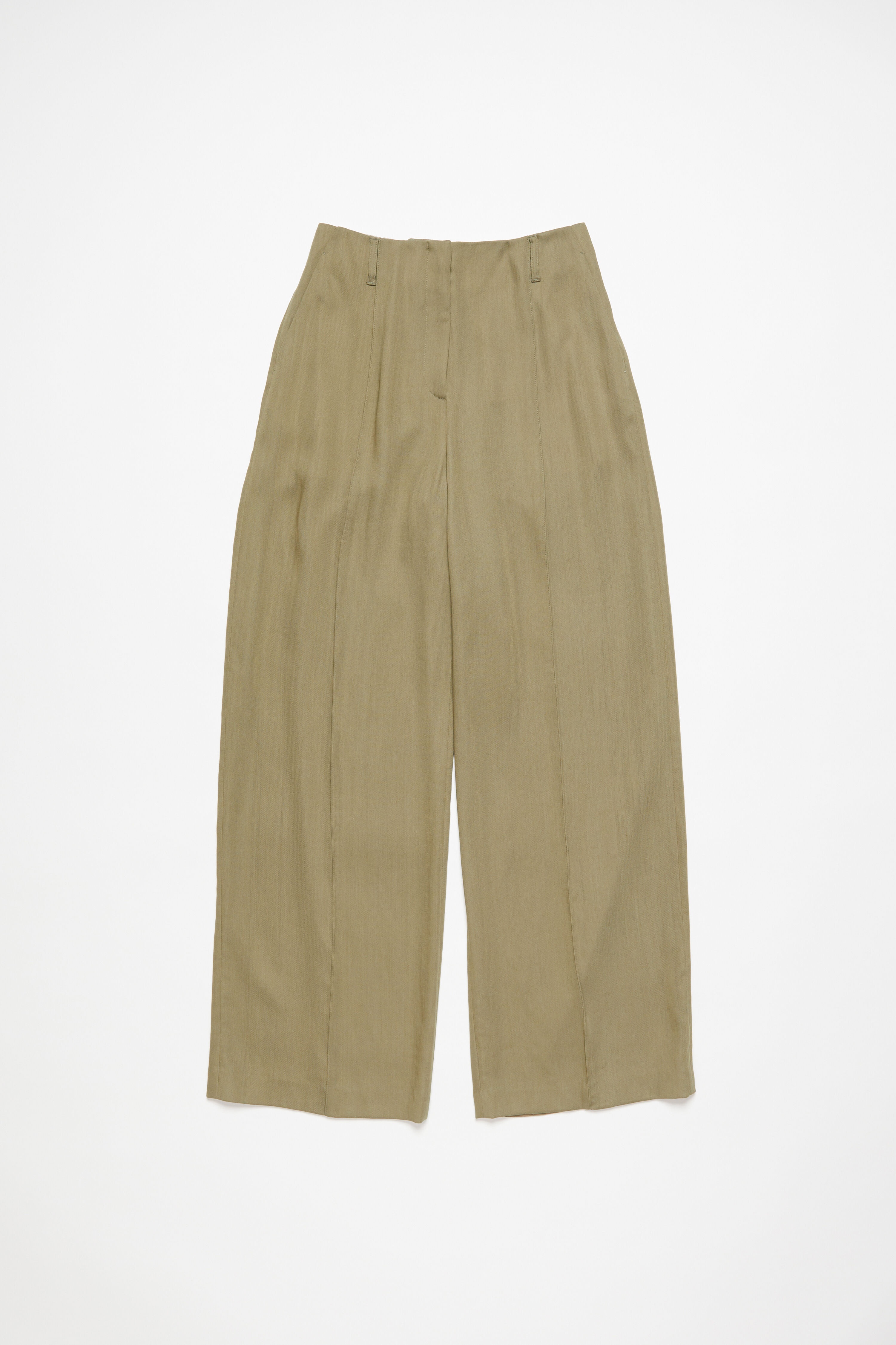 Tailored wool blend trousers - Mud beige - 1