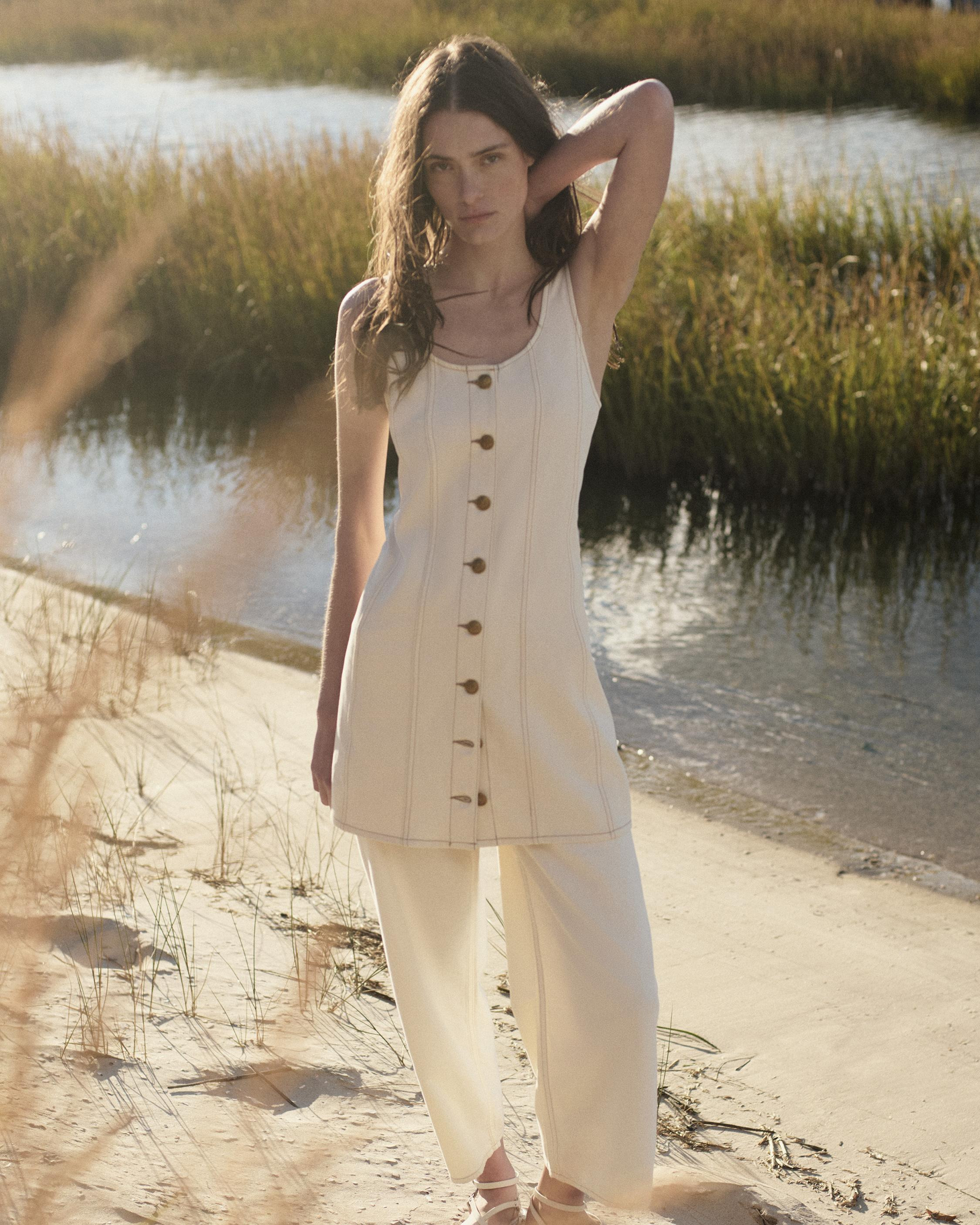Laney Denim Dress
Featherweight in Ecru - 7