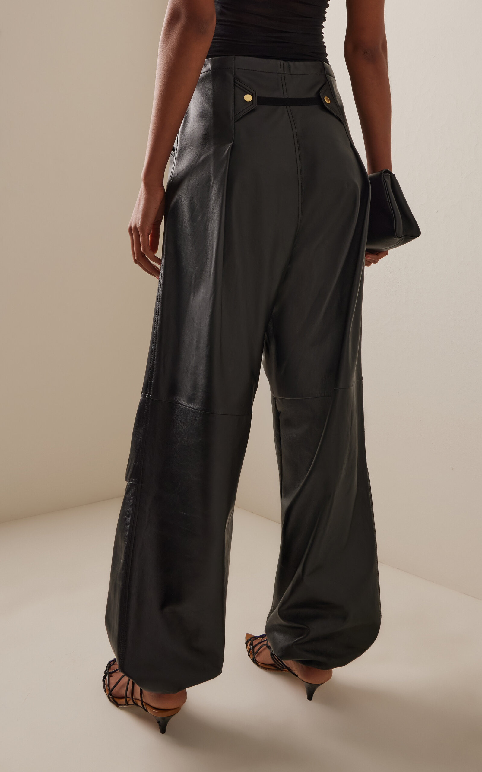 Daisy Plonge Leather Pants black - 4