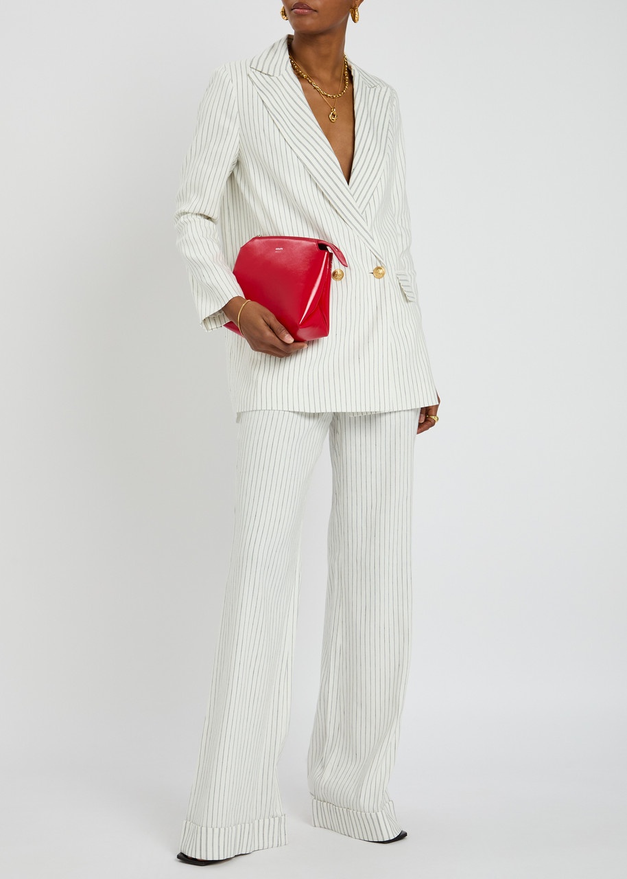 Alice + Olivia Arias Striped Linen-blend Blazer - 4