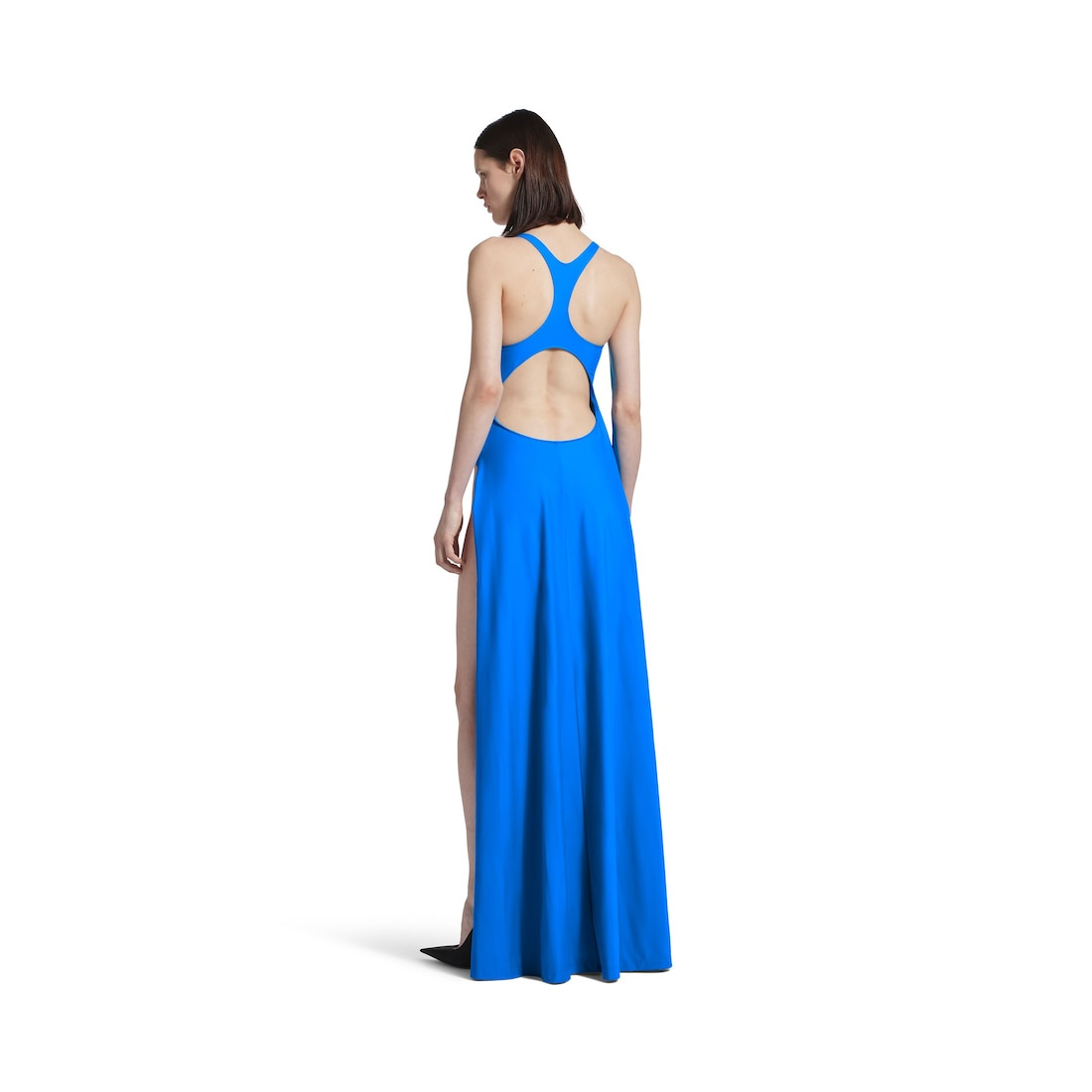 Women's Asymmetric Dress in Blue - 4