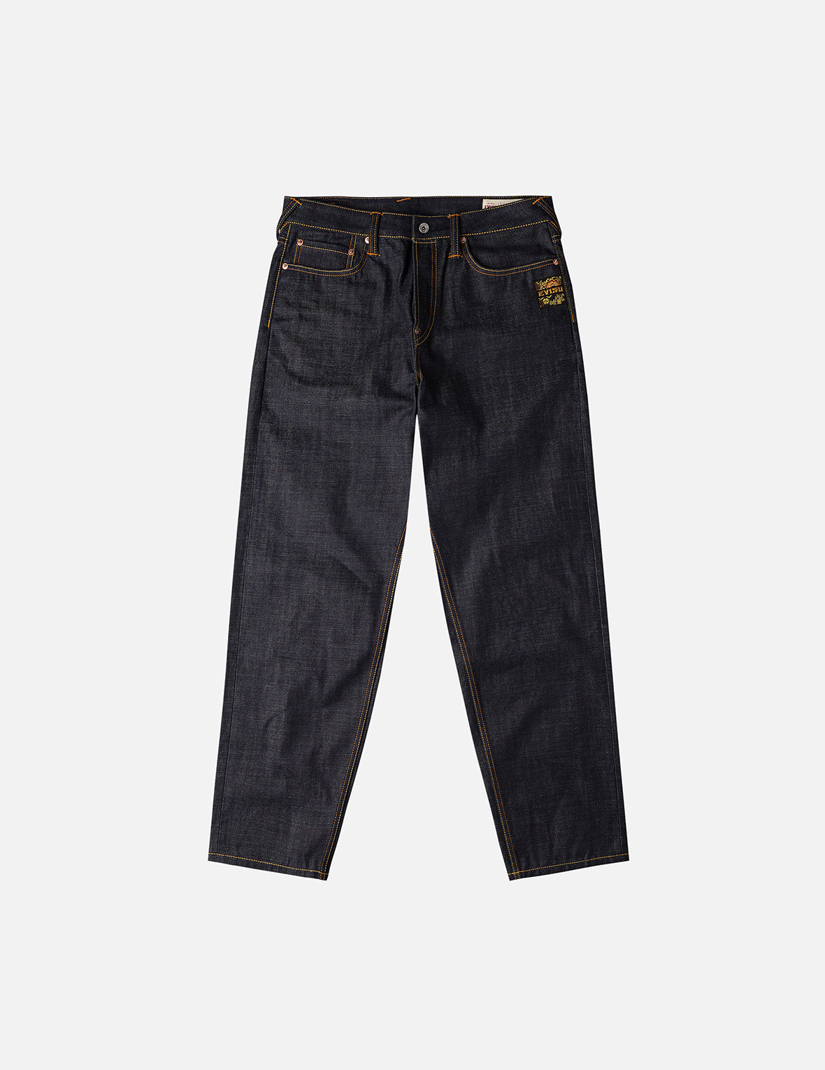 Handbrush Daicock Print with Wave Embroidery  Relax Fit Jeans - 4