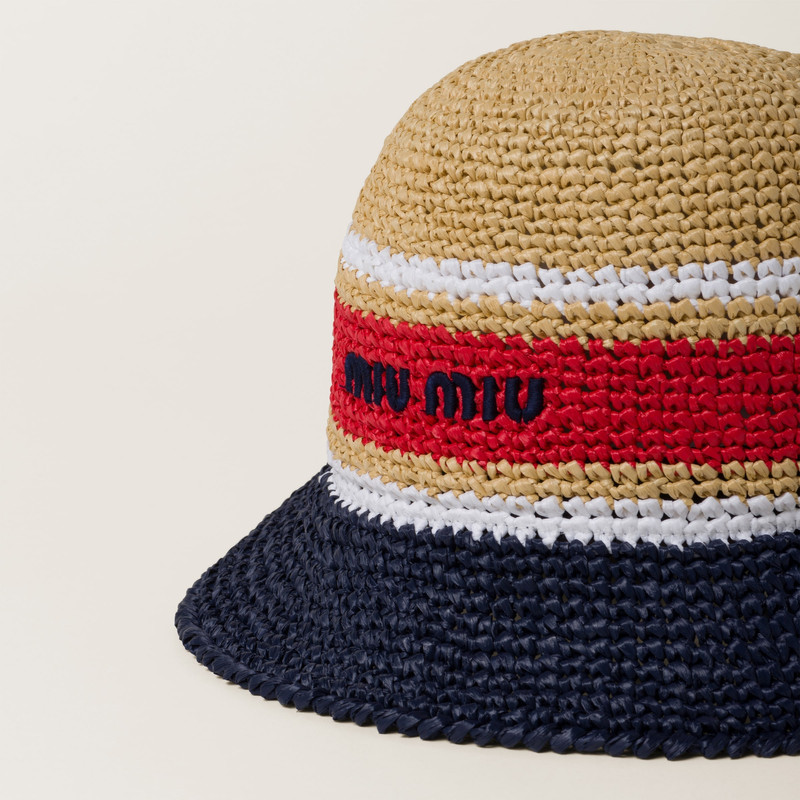 Miu Miu Viscose raffia hat outlook
