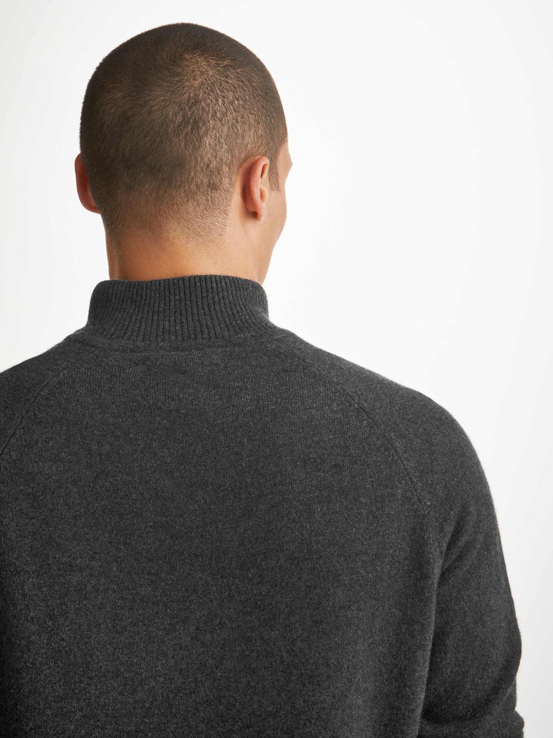 Men's Half-Zip Sweater Finley Cashmere Charcoal - 5