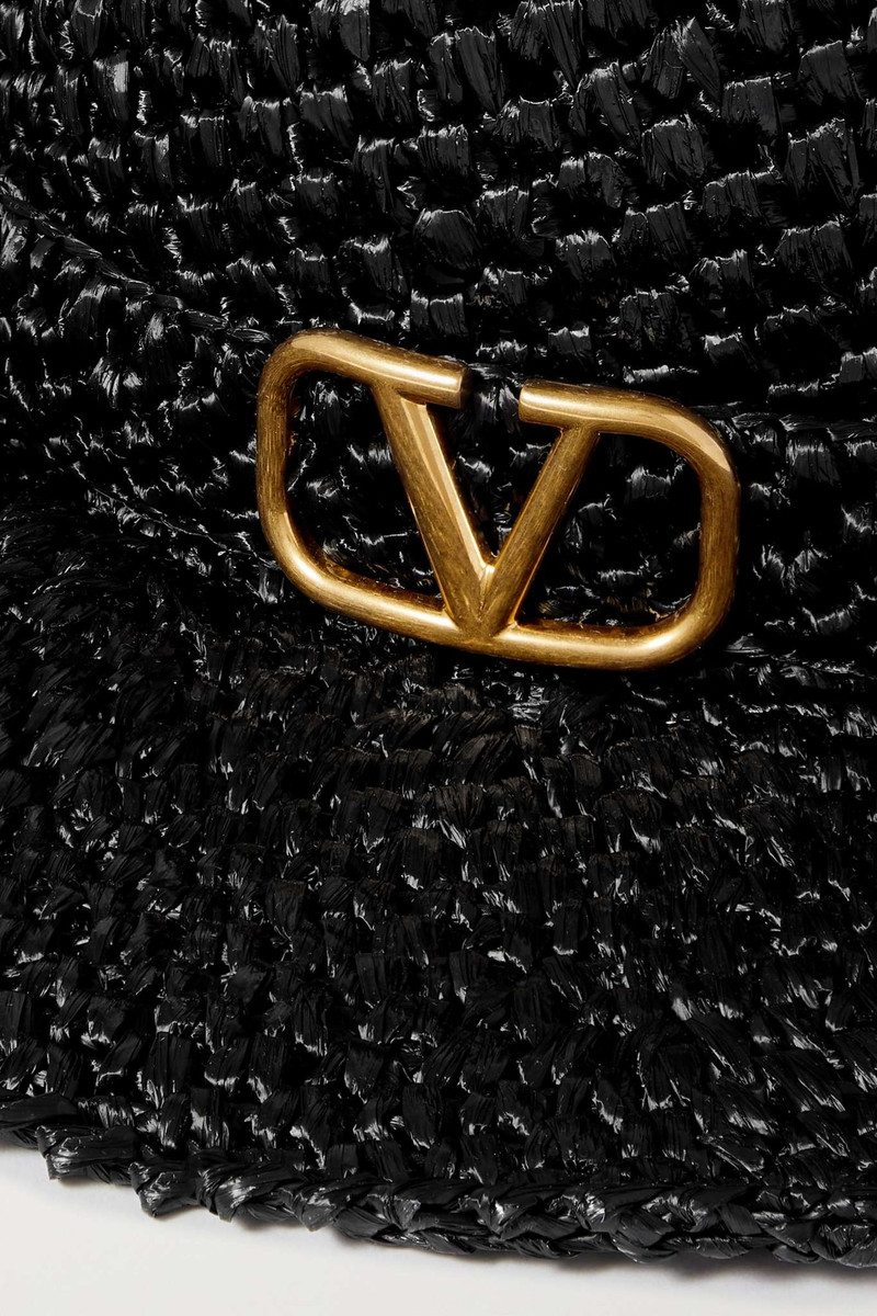 Valentino Garavani VLOGO embellished faux straw fedora 3