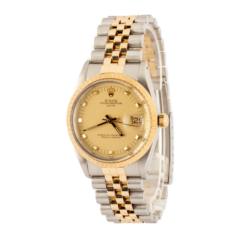 Rolex Date Ref 15053 Champagne Doorstop Dial - 2