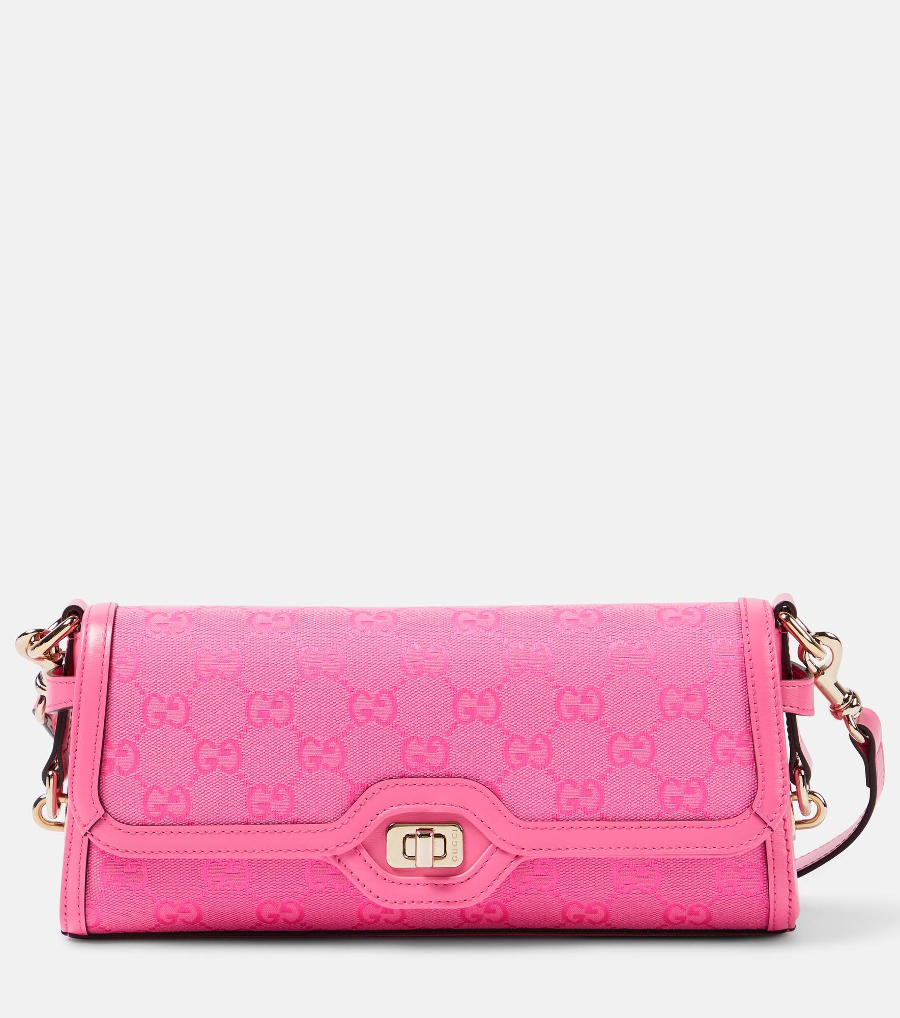 GG Small leather-trimmed crossbody bag - 1