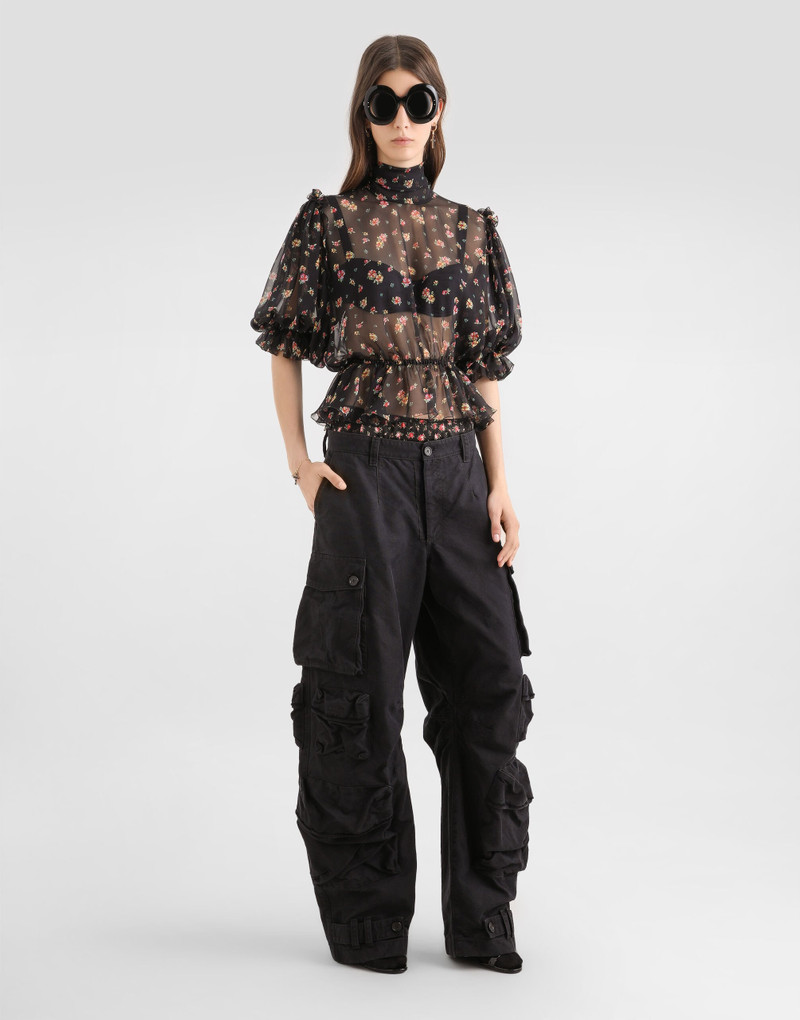 Dolce & Gabbana Small floral-print chiffon top outlook