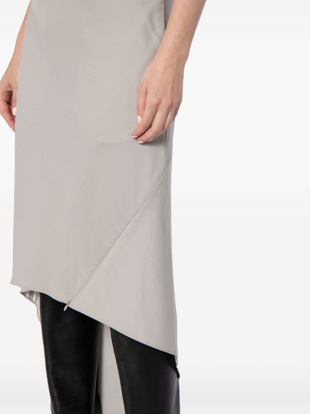 asymmetric wool midi skirt - 5