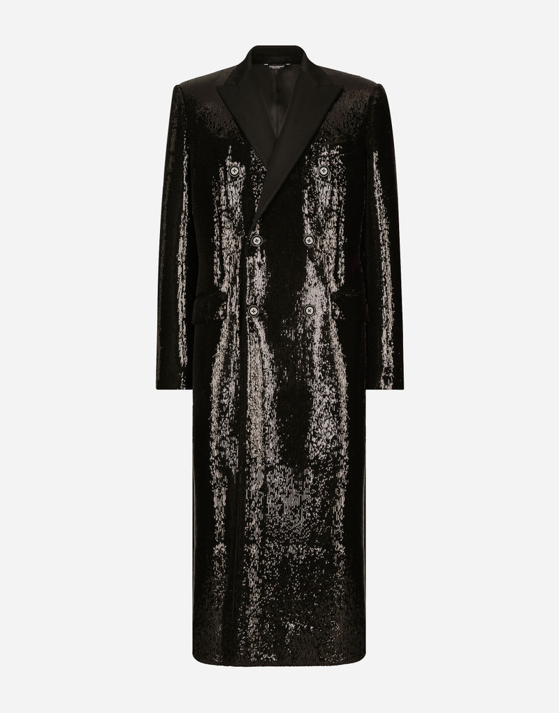 Sequined double-breasted coat 1