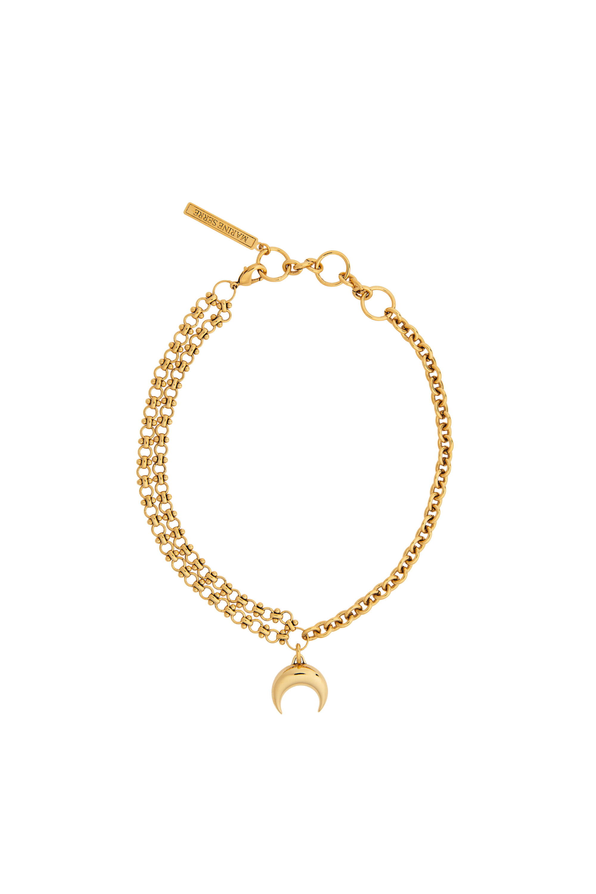 Multiple Chains Moon Charm Necklace - 1