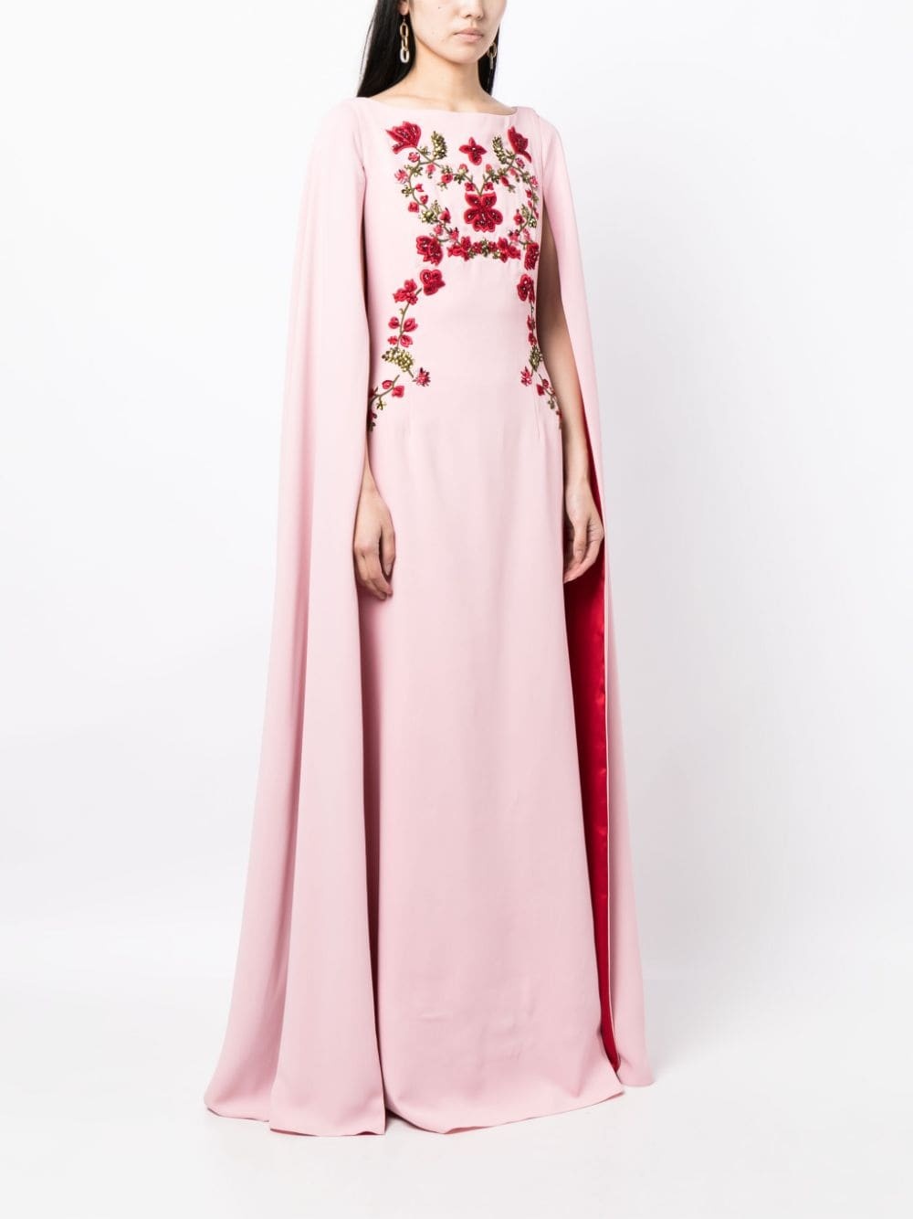 Vittoria embroidered cape gown - 3